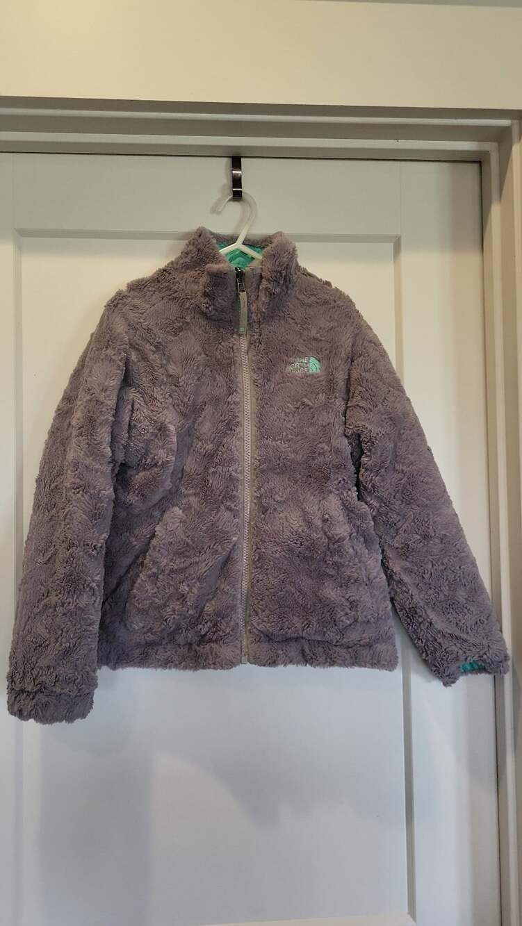 The North Face Girl's Reversible Mossbud Swirl Jacket Mint Green/Grey, S